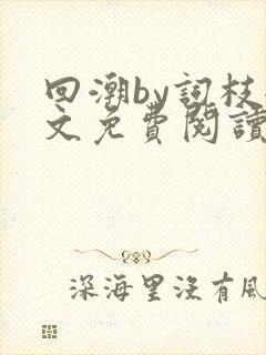 回潮by词枝全文免费阅读笔趣阁