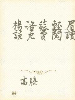 杨洛苏轻眉笔小说免费阅读