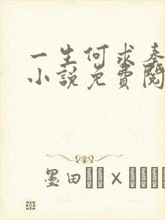 一生何求秦菲雪小说免费阅读