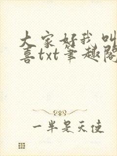 大家好我叫林小喜txt笔趣阁