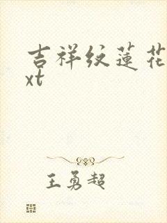 吉祥纹莲花楼txt