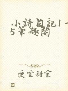 小诗日记1一15笔趣阁