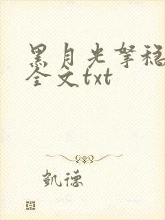 黑月光拿稳小说全文txt