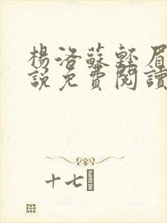 杨洛苏轻眉笔小说免费阅读