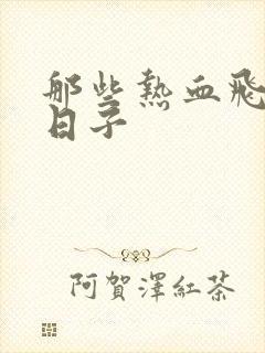 那些热血飞扬的日子