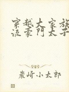 穿越大家族之风流豪门太子爷