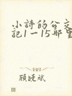 小诗的公交车日记1一15哪里能看