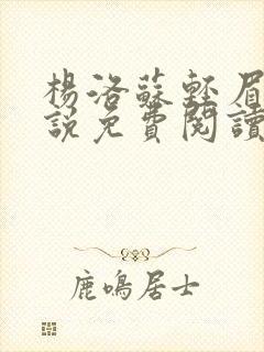 杨洛苏轻眉笔小说免费阅读