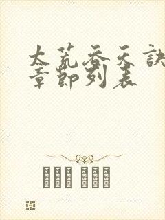 太荒吞天诀最新章节列表