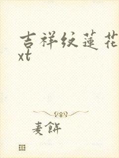 吉祥纹莲花楼txt