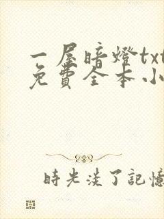 一屋暗灯txt免费全本小说电子书