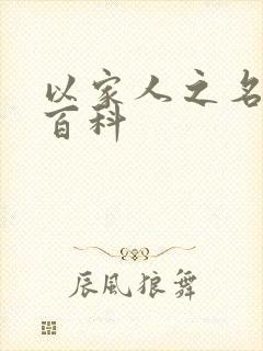 以家人之名百度百科
