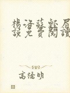 杨洛苏轻眉笔小说免费阅读