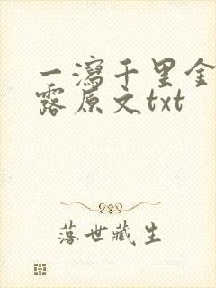 一泻千里金银花露原文txt