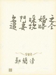 名门暖婚之权爷追妻攻略全文免费阅读