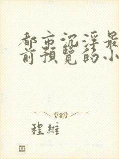 都市沉浮最快超前预览的小说3030