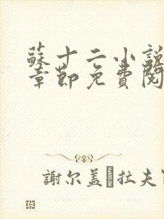 苏十二小说最新章节免费阅读下载