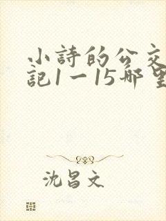 小诗的公交车日记1一15哪里能看