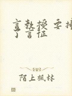 言教授 要撞坏了言征