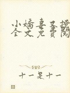 小娇妻又撩又甜全文免费阅读