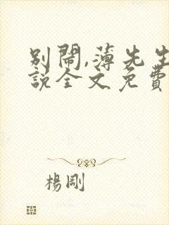 别闹,薄先生小说全文免费阅读