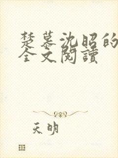 楚慕沈昭的小说全文阅读