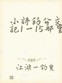 小诗的公交车日记1一15哪里能看