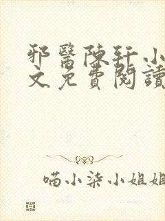 邪医陈轩小说全文免费阅读