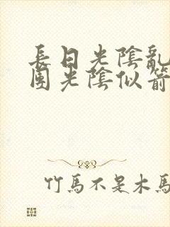 长日光阴乱作一团光阴似箭时渺渺笔