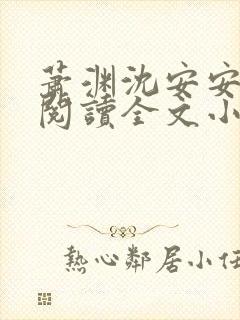 萧渊沈安安免费阅读全文小说