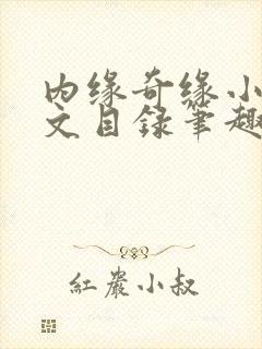 内缘奇缘小说全文目录笔趣阁
