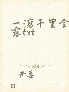 一泻千里金银花露txt