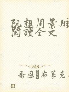 阮想周景维免费阅读全文