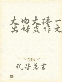 大肉大捧一进一出好爽作文