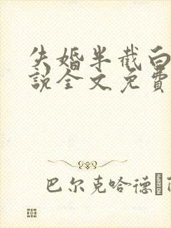 失婚半截白菜小说全文免费阅读