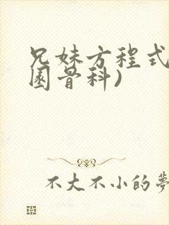 兄妹方程式(校园骨科)