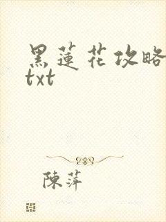 黑莲花攻略手册txt