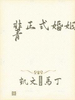 非正式婚姻雾里青