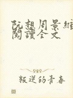 阮想周景维免费阅读全文