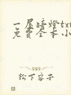 一屋暗灯txt免费全本小说电子书