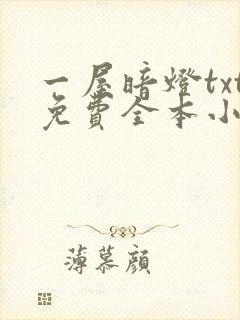 一屋暗灯txt免费全本小说电子书