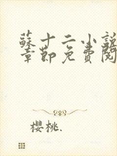 苏十二小说最新章节免费阅读下载