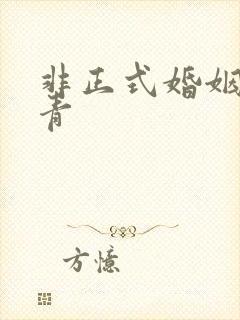 非正式婚姻雾里青