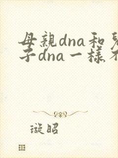 母亲dna和儿子dna一样不