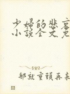 少妇的悲哀榆木小说全文免费阅读笔趣阁下载