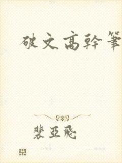 破文高干笔趣阁