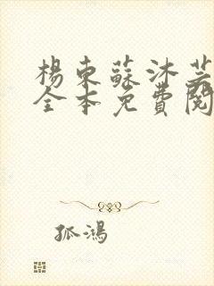 杨东苏沐芸小说全本免费阅读下载