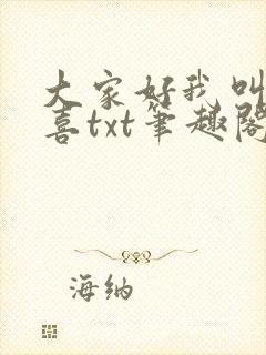大家好我叫林小喜txt笔趣阁