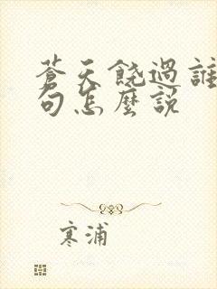 苍天饶过谁上一句怎么说