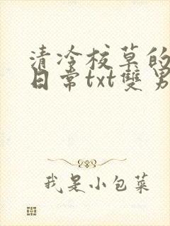 清冷校草的抹布日常txt双男主